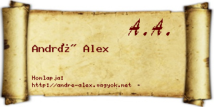 André Alex névjegykártya